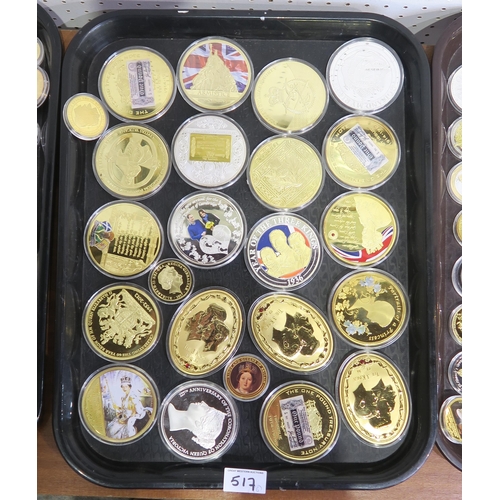 517 - COMMEMORATIVE COINS a large collection of mostly gold plated and silver plated commemorative coins, ... 