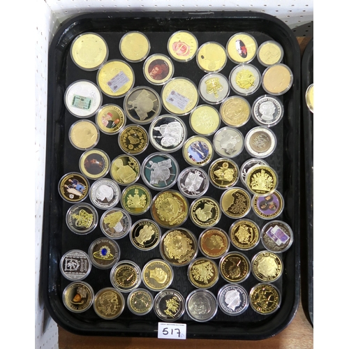 517 - COMMEMORATIVE COINS a large collection of mostly gold plated and silver plated commemorative coins, ... 