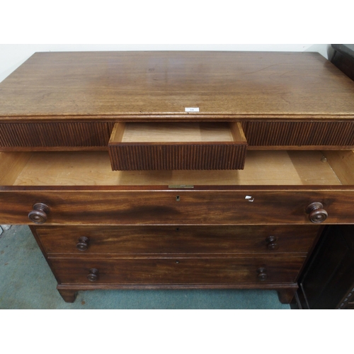 34 - An Early 20th century mahogany chest of drawers with three short frieze drawers over four long drawe... 