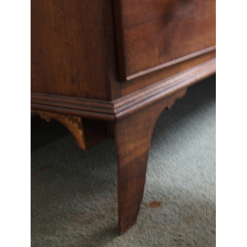 34 - An Early 20th century mahogany chest of drawers with three short frieze drawers over four long drawe... 