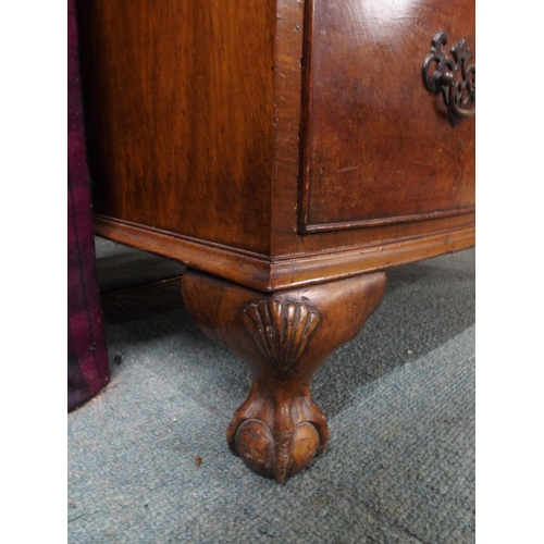 45 - A 20th century mahogany chest on chest with moulded cornice over two short over three long drawers o... 