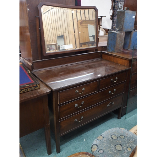 69 - An early 20th century mahogany P.E. Gane Ltd mirror back dressing table, 148cm high x 107cm wide x 5... 