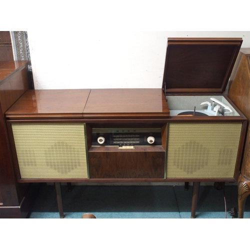 73 - A mid 20th century Bush radiogram with Garrard turntable, 73cm high x 122cm wide x 40cm deep