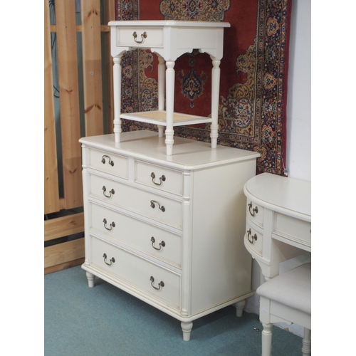 83 - A contemporary Laura Ashley Home bedroom suite comprising bow fronted dressing table, 77cm high x 12... 