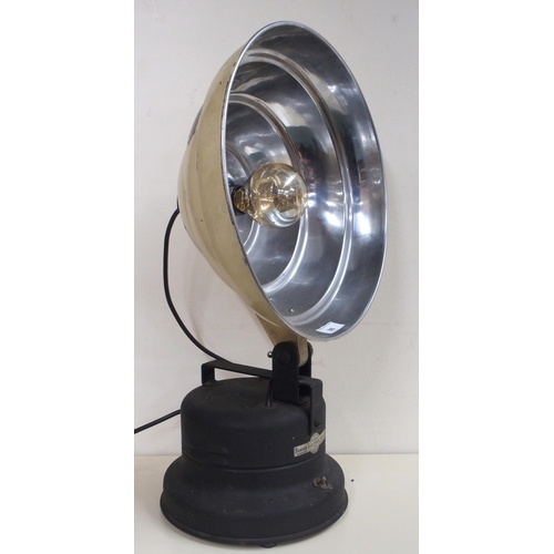 86 - A mid 20th century Barber Electrical Services Ltd heat lamp with Edison style bulb 