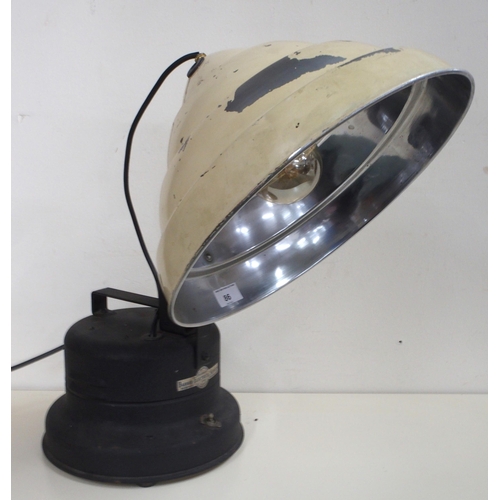 86 - A mid 20th century Barber Electrical Services Ltd heat lamp with Edison style bulb 