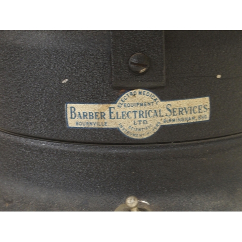 86 - A mid 20th century Barber Electrical Services Ltd heat lamp with Edison style bulb 