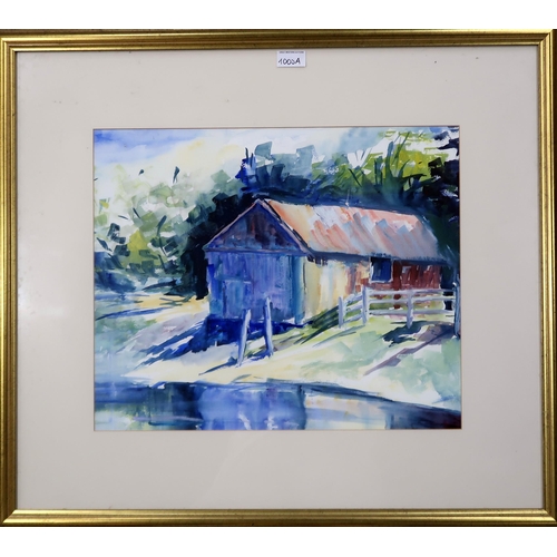 1000A - CONSTANCE HENRY (SCOTTISH CONTEMPORARY)WOOD COTTAGEWatercolour, signed lower right, 40 x 47cm... 