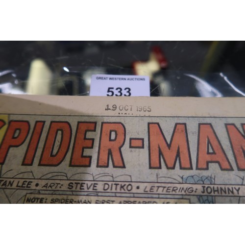 533 - THE AMAZING SPIDER-MAN #1 (1963)9d, First appearance of Spider-man in his own title (2nd overall app... 