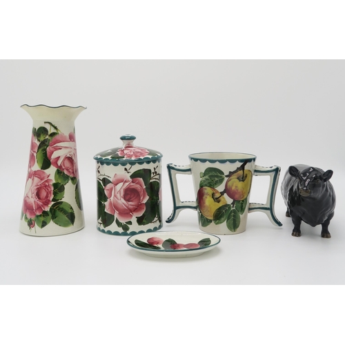 2161 - A COLLECTION OF WEMYSSincluding a Cabbage rose Grosvenor vase, 21cm high, a biscuit barrel/storage p... 