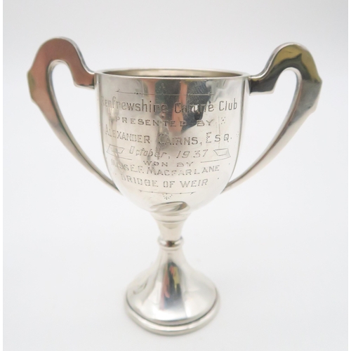 353 - Two silver presentation trophy cups, one from the Renfrewshire Canine Club, by James Walter Tiptaft,... 