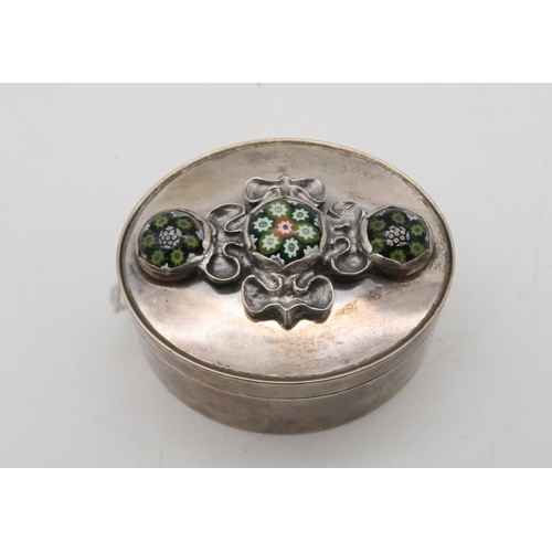 370 - David Francis Hodges; a silver trinket box, of oval form, the lid with cast naturalistic decoration ... 