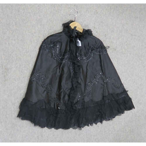 264 - A black Victorian beaded cape