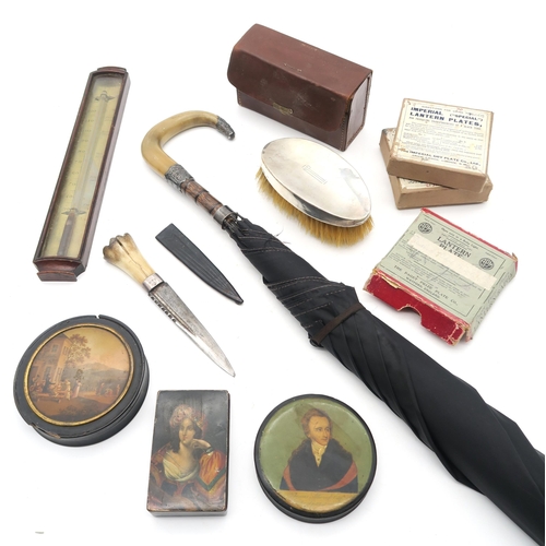 445 - A good mixed lot, to include a bone-handled sgian dubh with silver collar (Wilson & Sharp, Edinb... 