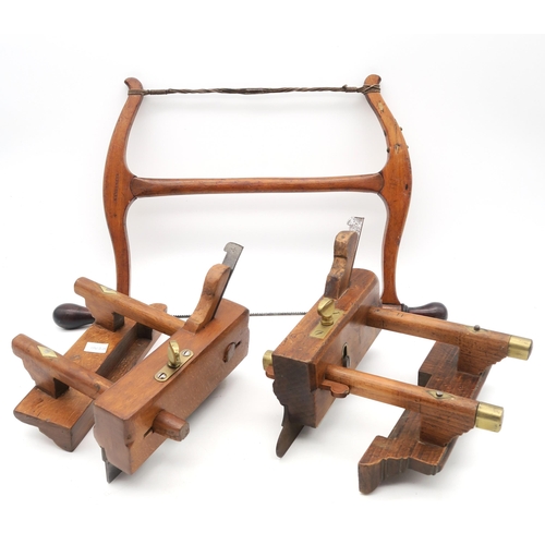 447 - Two vintage specialist moulding planes, one being by MacKay of Glasgow, together with a string-tensi... 