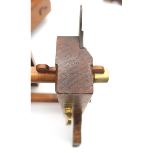 447 - Two vintage specialist moulding planes, one being by MacKay of Glasgow, together with a string-tensi... 