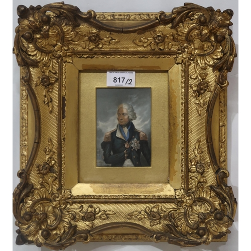 817 - 19th CENTURY SCHOOLPORTRAIT OF HORATIO NELSON print multiple, 10 x 7.5cmTogether with a portrait of ... 