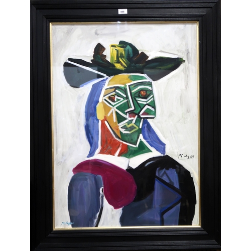 888 - FRANK MCFADDEN (SCOTTISH b.1972) AFTER PABLO PICASSOTÊTE DE FEMME AU CHAPEAUOil on canvas, sig... 