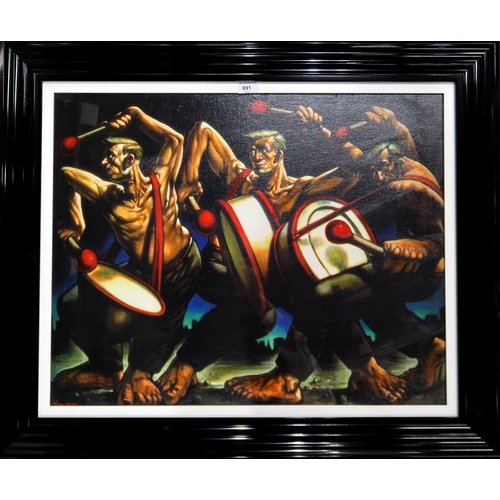 891 - AFTER PETER HOWSON (SCOTTISH b.1958)DRUM IIPrint multiple, 58 x 73cm