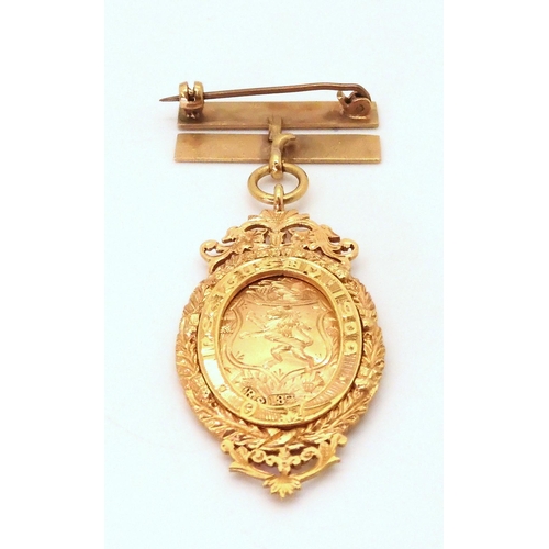 651 - An 18ct gold The Iron & Ironmongery Benevolent Association of Scotland 1900 Medallion, weight 15... 