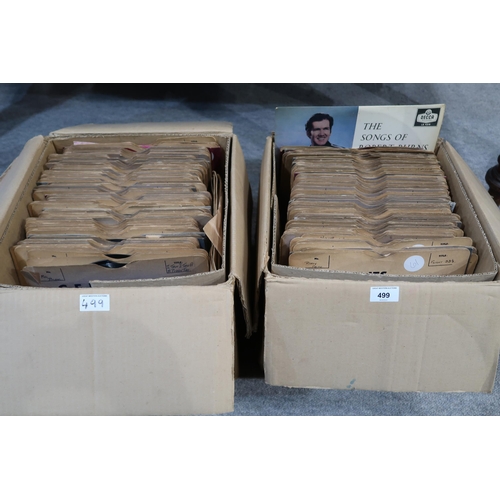 499 - Two boxes of 78RPM shellac records with Rebel Rock by Tommy Steele, Cool Water by Sons of the Pionee... 