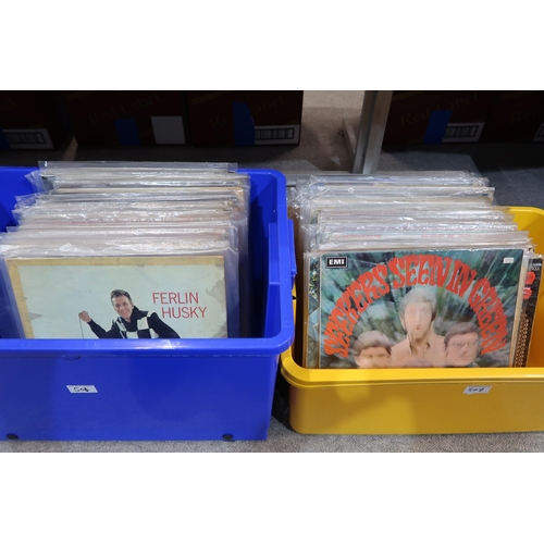 507 - VINYL LP RECORDS four boxes of vinyl LP records with Bobby Vee, Bing Crosby and the Andrews Sisters,... 