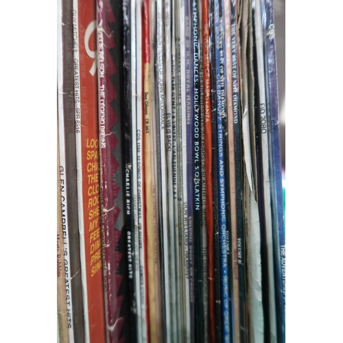 514 - VINYL LP RECORDS two boxes of rock n' roll, country, pop and easy listening vinyl LP records with Jo... 