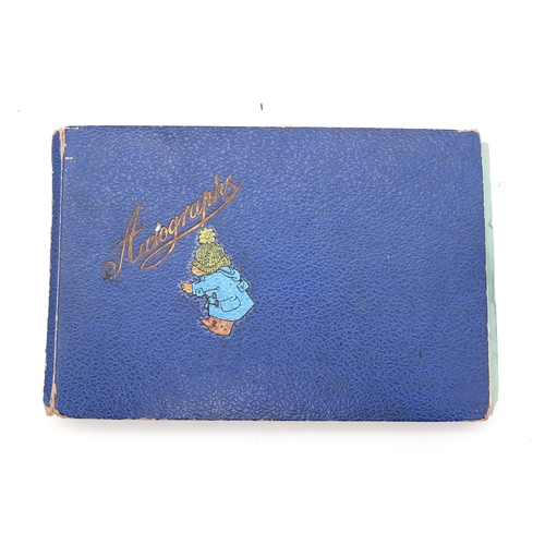 458 - A mid-20th century autograph book, containing signatures of the 1948 Australian test cricket team on... 