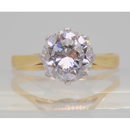 2833 - A SUBSTANTIAL DIAMOND RINGset with an estimated approx 2.5ct brilliant cut diamond, with the approxi... 