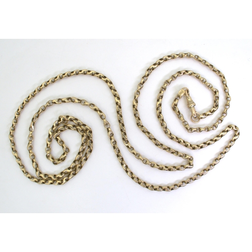 2709 - A FANCY LINK GUARD CHAINwith soldered on 9ct tag. Length 89cm, weight 21.4gms