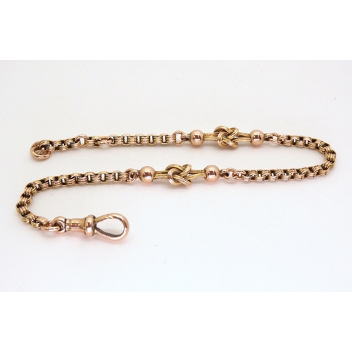 2722 - A VINTAGE LOVERS KNOT BRACELETwith 9ct gold soldered on tag to the end of the chain and to the lobst... 