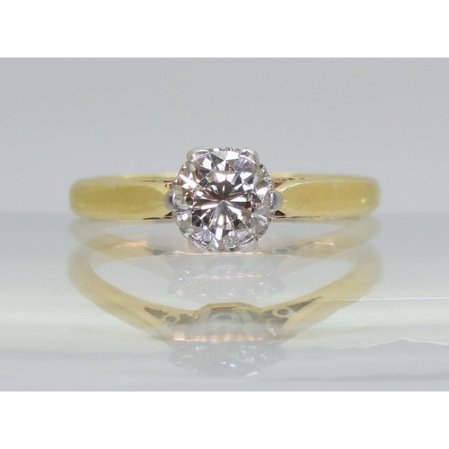 2730 - A DIAMOND SOLITAIREset in 18ct yellow and white gold with classic crown mount set with an estimated ... 