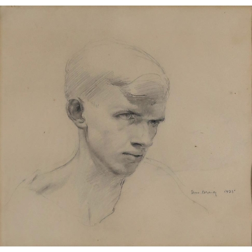 3066 - WILLIAM DENNIS DRING (BRITISH 1904-1990)HEAD OF A YOUNG MAN (1925)Pencil, signed lower right, dated ... 