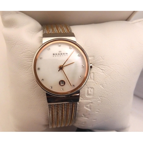 885 - Two Danish design Skagen watches, a further two by DKNY and a fashion watch