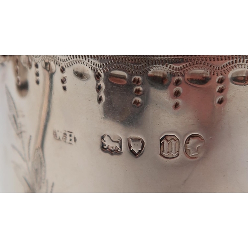 353 - A Victorian silver Christening mug, by William Hunter & Son, London 1868, of tapering cylindrica... 