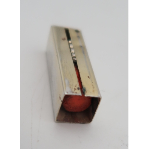 368 - A German silver vanity case, the lid enamelled with a courting scene, the body with engraved scrolli... 