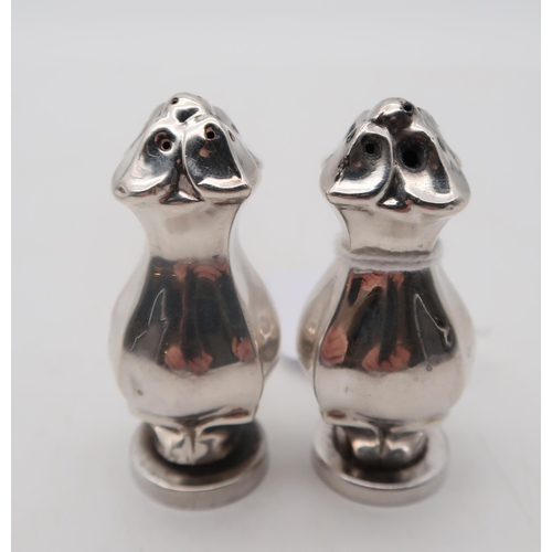 374 - A collection of silver including a guilloche enamel footed fish, by W L Coulthard, Birmingham, a pai... 