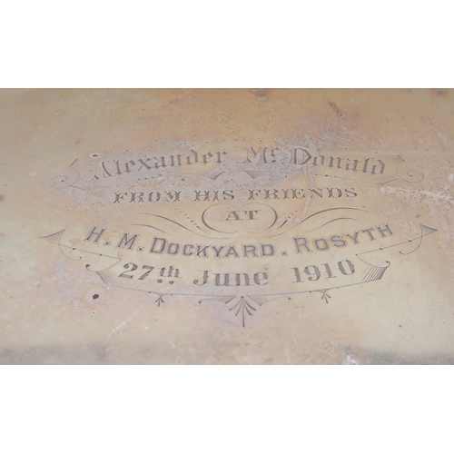 378 - An Edwardian silver salver, by Fenton, Russell & Co, London, inscribed 'Alexander McDonald FROM ... 