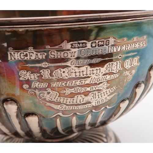 382 - An Edwardian silver rose bowl, by James Deakin & Sons, Sheffield 1909, inscribed ' N C. FAT SHOW... 