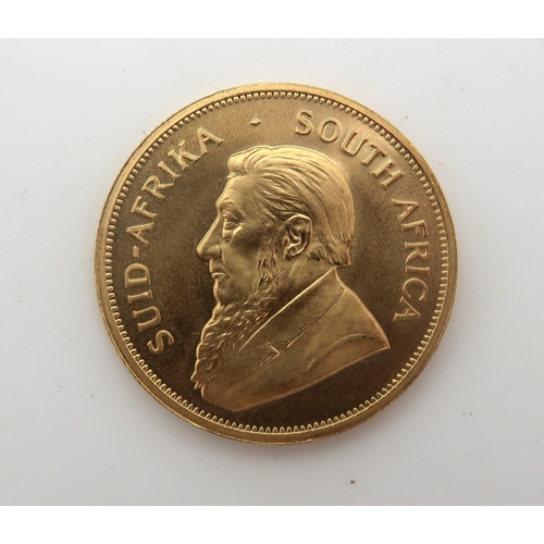 417 - KRUGERRAND 1977 obverse bust of Paul Kruger SUD-AFRIKA . SOUTH AFRICA  reverse Springbok walking rig... 