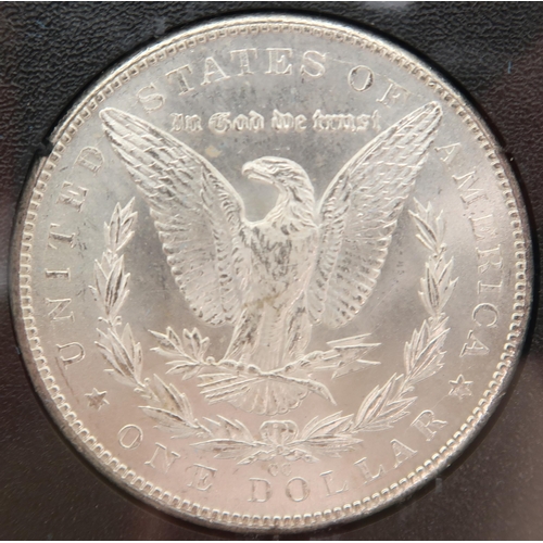 418 - THE CARSON CITY SILVER UNITED STATES MORGAN DOLLAR 1884 obverse Liberty facing left, script-  E · PL... 