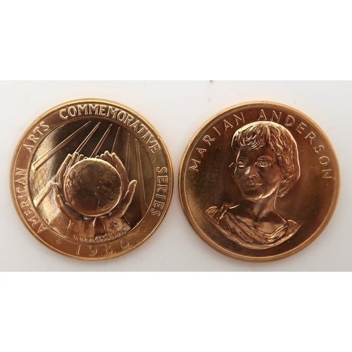 AMERICAN ARTS COMMEMORATIVE SERIES MEDALLIONS Two 1980 Marian