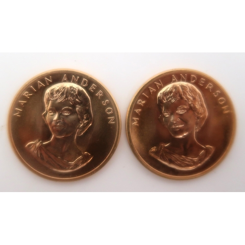 AMERICAN ARTS COMMEMORATIVE SERIES MEDALLIONS Two 1980 Marian