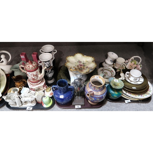 198 - A collection of decorative ceramics and glass including a hand painted Rosenthal dish, Mdina glass v... 