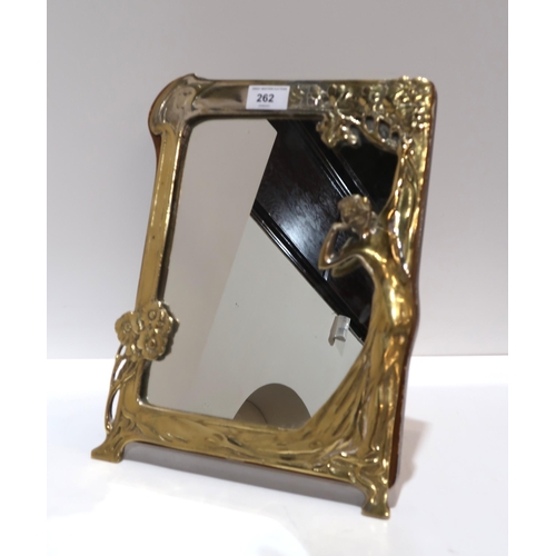 262 - A WMF style 'Echo' Art Nouveau style brass framed mirror