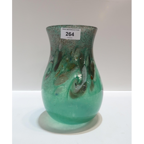 264 - A Scottish glass vase with swirling decoration