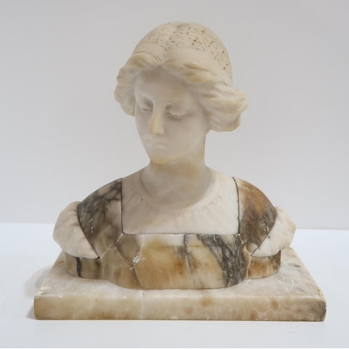 266 - An alabaster bust of a girl