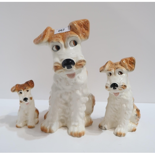 267 - A graduated set of Sylvac terrier dog figures
