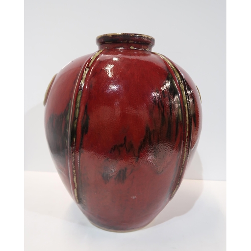 288 - A large Chinese red glazed vase