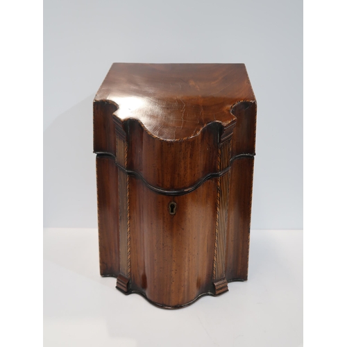 290 - A Georgian mahogany knife box